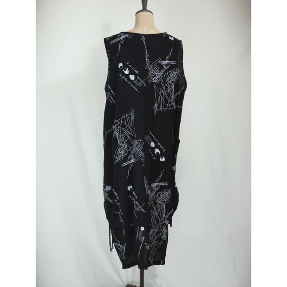 COMFY USA 1X Funky Black and White Dress / Long Tunic 1X #0036 ARTWEAR Design - Picture 3 of 6
